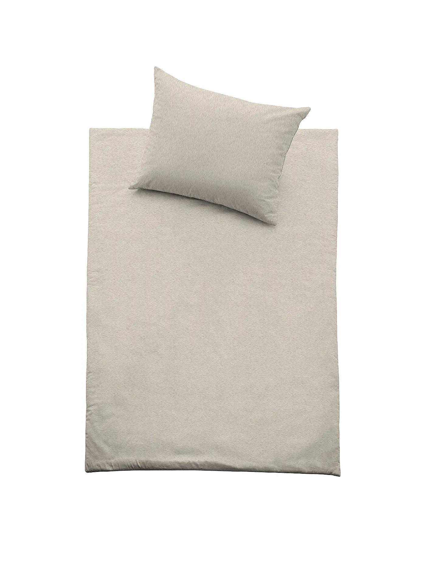 FUSSENEGGER | Jersey Bettwäsche 70x90cm/140x200cm Weiss | beige